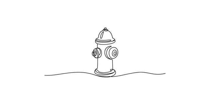 A simple black and white line drawing of a classic fire hydrant on a white background.