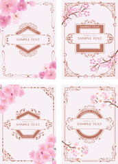 フレーム飾り枠　桜の花