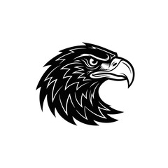 Fototapeta premium Eagle Mascot Sports Logo Black Solid Vector Silhouette