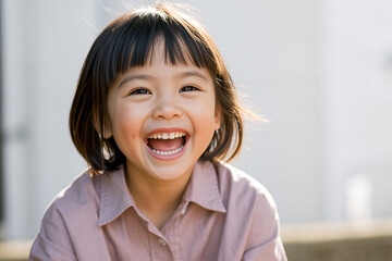 元気な笑顔の女の子　Generative AI