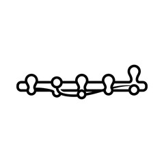 Obraz premium Clean and modern chain link symbol in black vector format, ideal for business, connection, and security concepts.