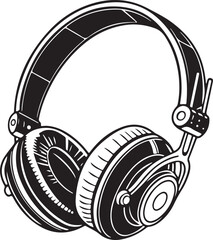Fototapeta premium Classic DJ Headphones Vector Illustration - Sound and Music Icon