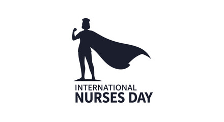 Superhero Nurse Silhouette with Cape for International Nurses Day © Robben_Partybob