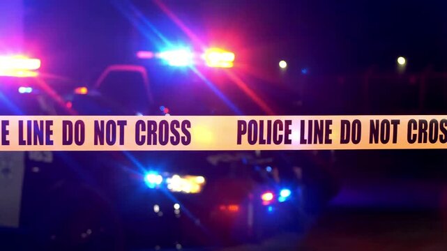 video of a Police caution tape 4K resolution. Filmed on a Green Screen background.