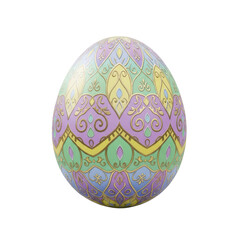 Fototapeta premium Ornate Easter egg with pastel colors and gold trim