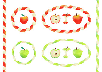 Fototapeta premium Twisted Ribbon Frame with Apple
