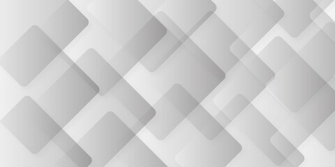 Obraz premium Modern Abstract white background design with layers of textured white transparent material, Minimal geometric white light background triangle black technology vector. Abstract graphic Banner design.