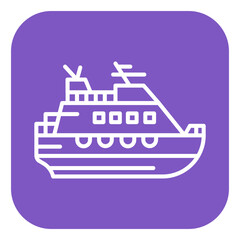 Naklejka premium Cruise Lifeboat Vector Icon