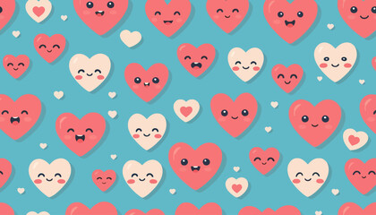 seamless pattern with red hearts