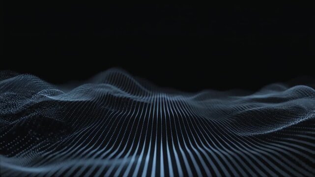 Futuristic looping pulsing particles emerging rhythmic minimal sequence soft fading seamless surreal ambience cascading softly abstract cinematic loop version two