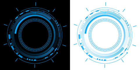 Futuristic Blue Circular HUD Interface Technology  Sci Fi User Interface Design © Kal El BSF