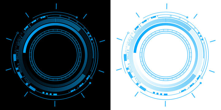 Futuristic Blue Circular HUD Interface Technology  Sci Fi User Interface Design