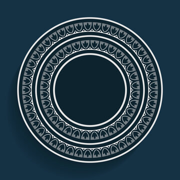 Modern Art Deco Circular Fan Pattern Frame Vector