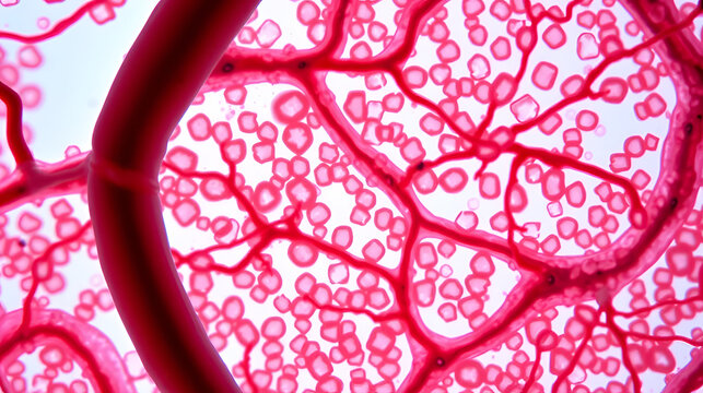Microscopic view of healthy kidney tissue with nephrons and glomeruli, highlighting proper renal function and filtration of blood waste and excess fluids.