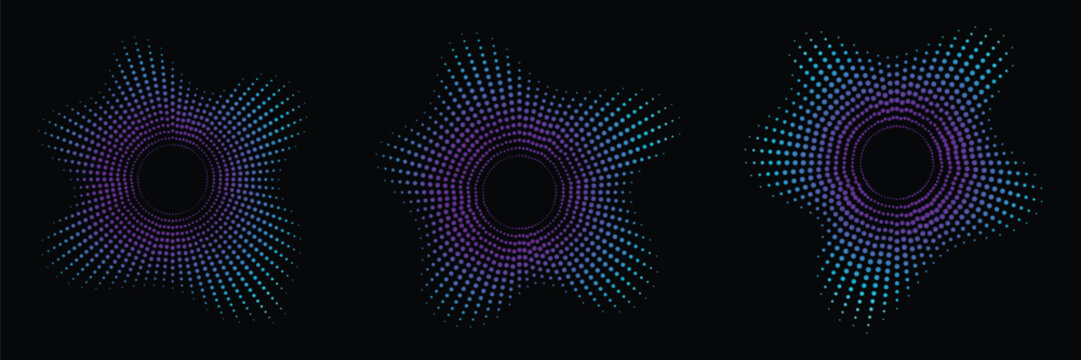 Sound Equalizer Line and Dot Vector Icon Set