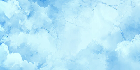 Obraz premium Abstract art blue watercolor stains background on watercolor paper textured for design templates invitation card.