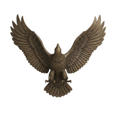 Bronze eagle sculpture with wings spread