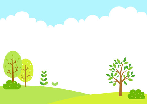 Spring green nature landscape background.