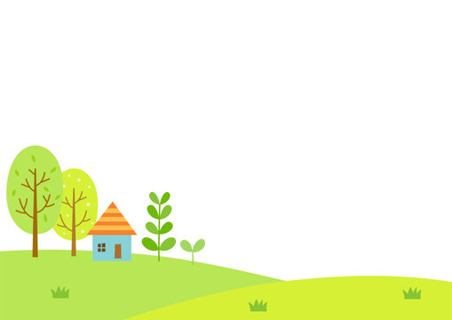 Spring green nature landscape background.