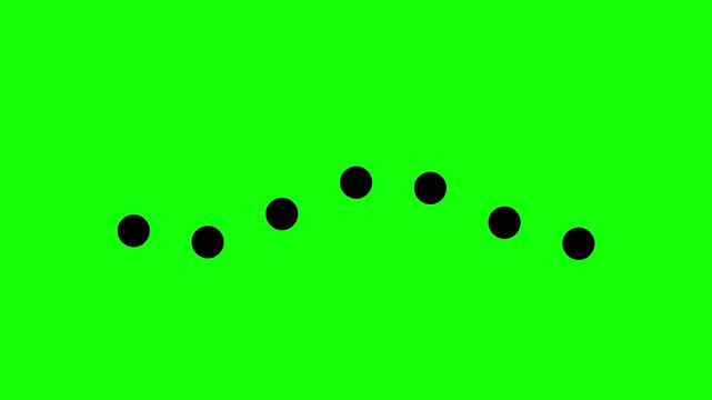 7 Black Dots Loading Animation with Green Screen Background