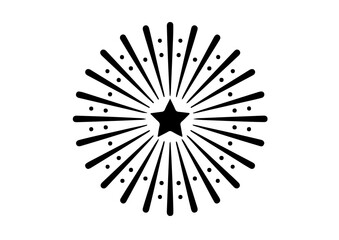 Obraz premium firework burst silhouette , simple firework explosion shape vector icon