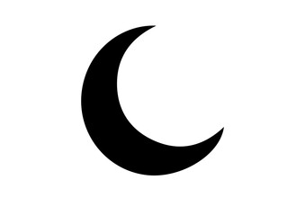 Obraz premium crescent moon silhouette , lunar crescent shape vector icon
