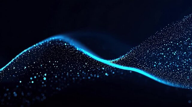 Blue particle wave animation