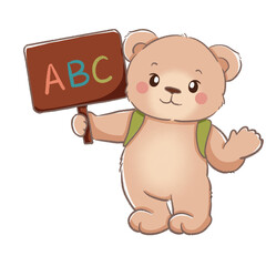 Fototapeta premium teddy bear with ABC sign
