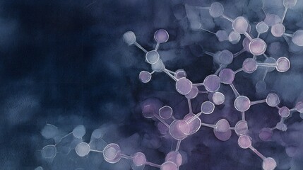Fototapeta premium Luminous Molecular Art Abstract Scientific Illustration Indigo Background Deep Creative Concept