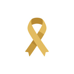 Simple Gold Awareness Ribbon Symbol of Support.