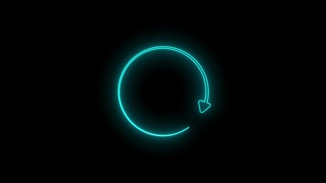 Neon Circle arrow refresh and reload icon animation with loading progress.