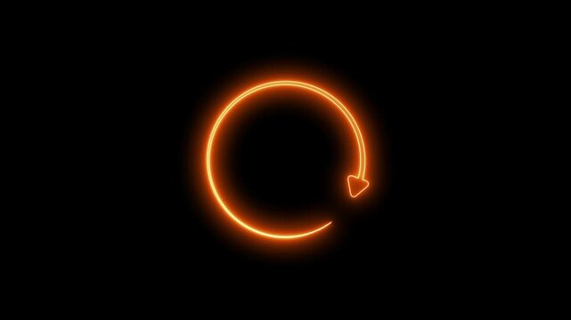 Neon Circle arrow refresh and reload icon animation with loading progress.