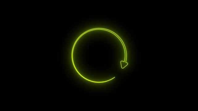 Neon Circle arrow refresh and reload icon animation with loading progress.