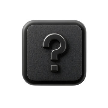 A stylized dark gray square with a rounded border and a question mark at the center