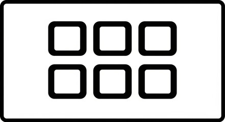 Six empty squares arranged in two rows on a white background.