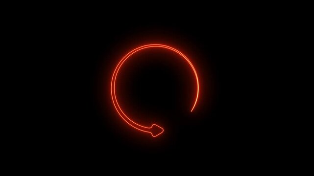 Neon Circle arrow refresh and reload icon animation with loading progress.