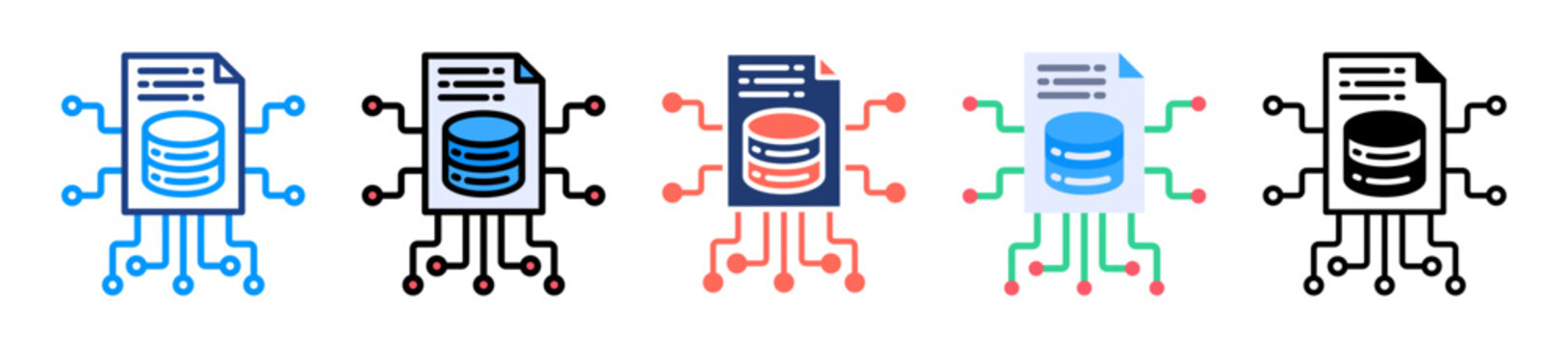 Data Cluster Icon Sheet Multiple Style Collection 