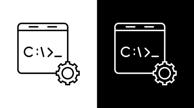 Command Line Interface Outline White Icon Set Design