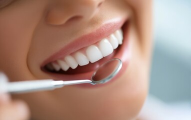 Naklejka premium Bright Smile During Oral Checkup for Dental Hygiene Care