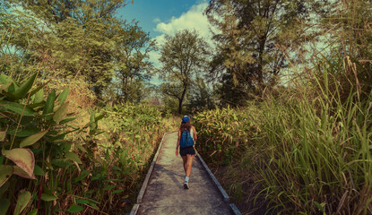 Obraz premium walking in the Benjakitti park in Bangkok