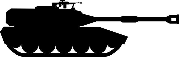 Heavy armored battle tank silhouette military vehicle © Suharno