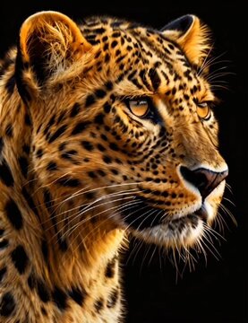 leopard portrait, portrait of a leopard 
