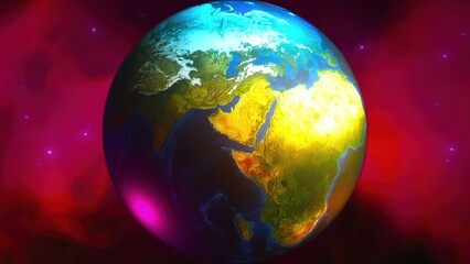 Planet Earth with nebula © turbomotion046