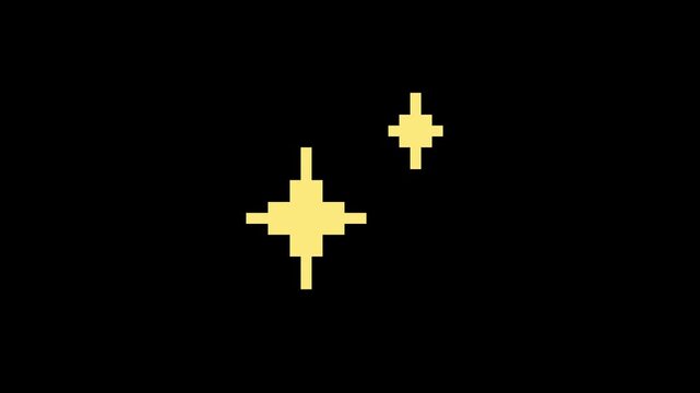 Pixel Art Star Shine Animation Seamless Loop Retro 8 Bit Sparkle