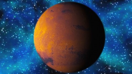 Planet Mars with nebula © turbomotion046