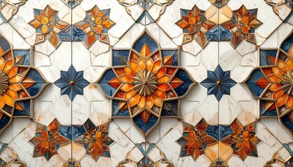 美しい幾何学模様のタイルパターン