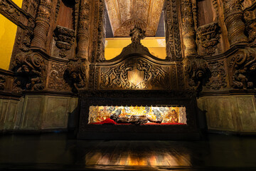 Naklejka premium Interior of the Saint Alexander Church, Igreja Santo Alexandre in Belem City in North of Brazil