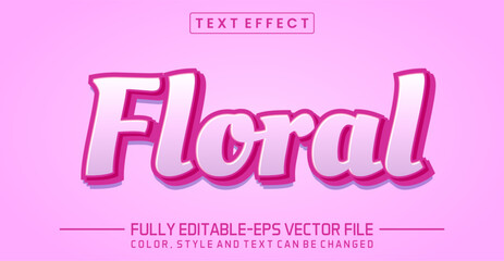 Floral Soft Pink and White Editable Text Effect EPS Vector