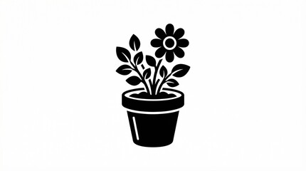 Fototapeta premium Potted Plant Silhouette