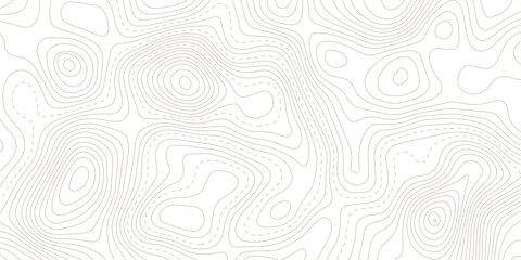 Geography landscape Topo contour map on white background,Geographic line map with elevation assignments. Contour background geographic grid. Vector illustration. © NAZMA